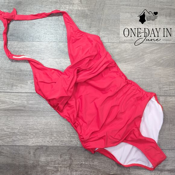 Aleumdr Twist Front Halter One Piece Swimsuit Size S - Picture 1 of 4